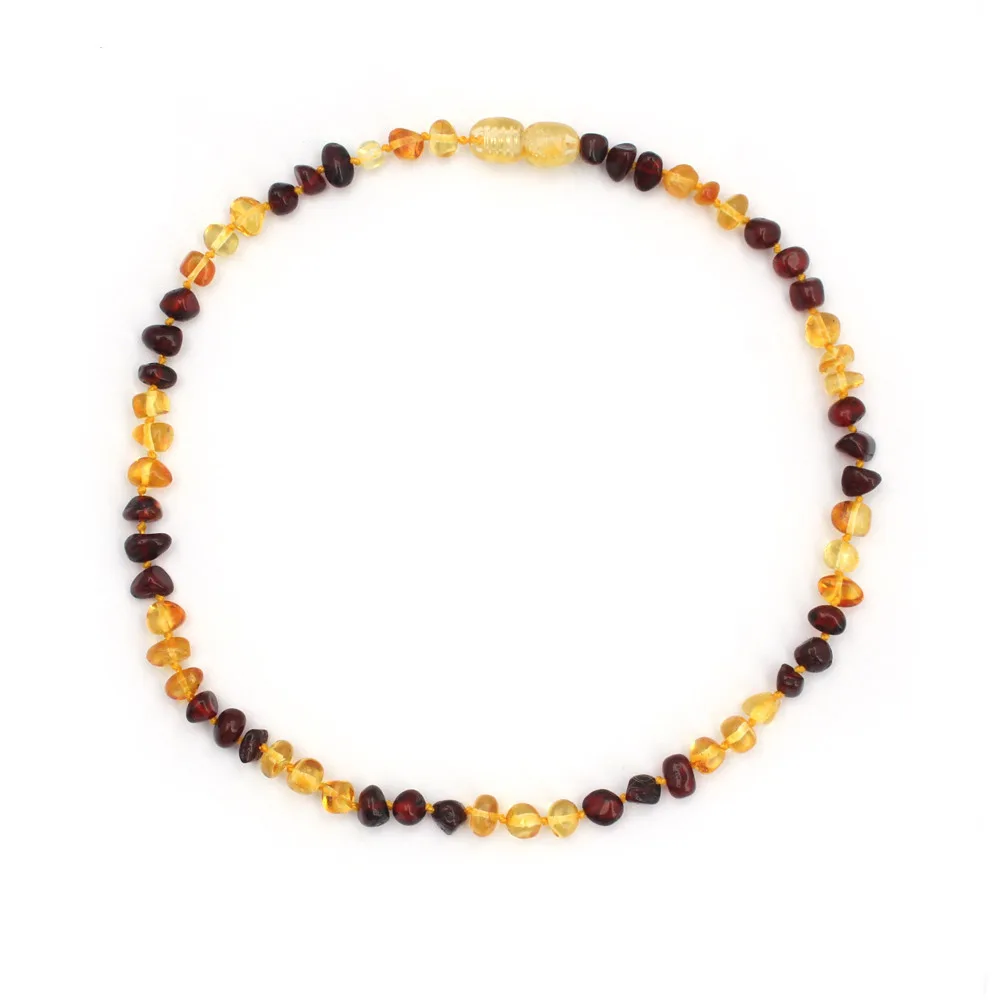 SA SILVERAGE Natural Amber Round Ball Chain Necklaces for Woman Adult Beads Necklace Women Multicolor Necklaces Fine Jewelry