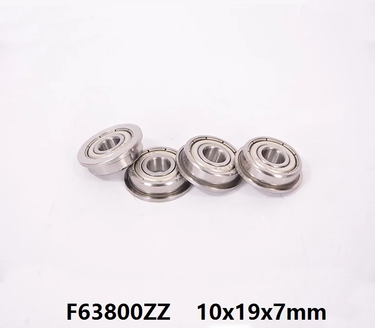 

200pcs/lot F63800ZZ F63800-ZZ Z F63800Z 10x19x7 mm miniature shielded flange deep groove ball bearing F63800-2Z 10*19*7