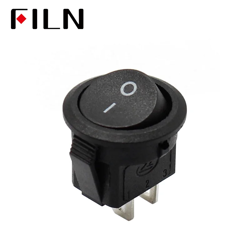 15MM Small Round Black 2-Pin 2-Files 3A250V 6A125V Rocker Switch Seesaw Power Switch for Car Dash Dashboard Toys