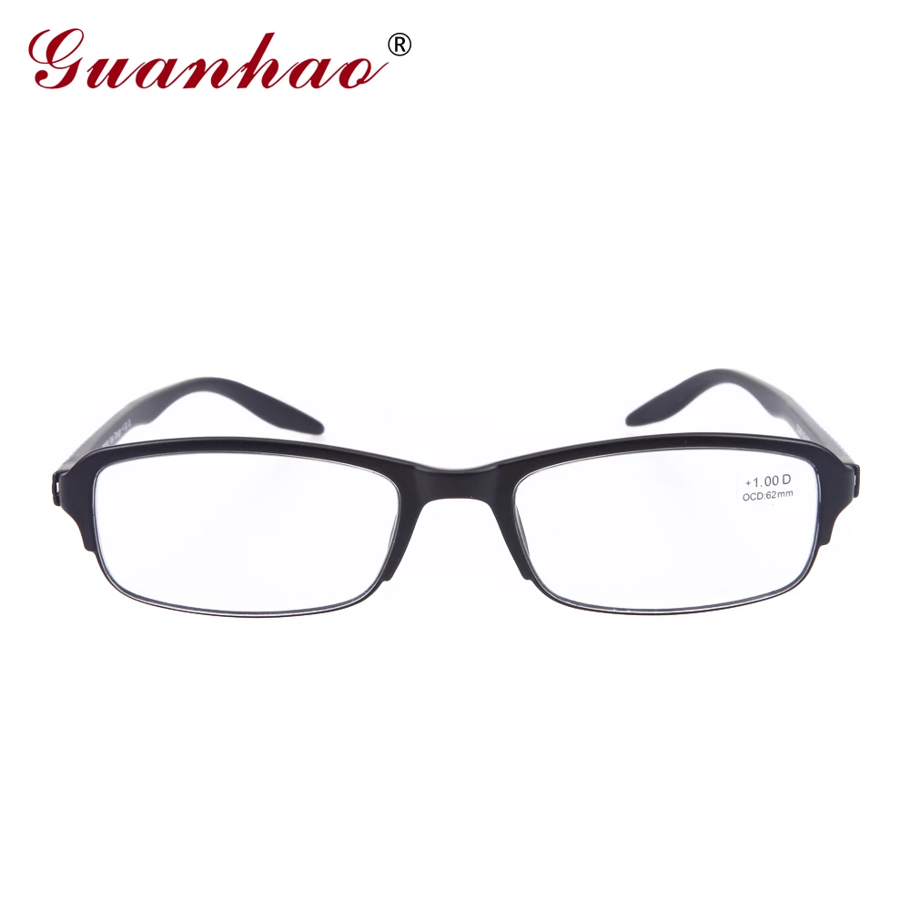Guanhao Designer Spectacle Reading Glasses TR90 Frame Fashion Hyperopia Colors Men Women Computer Glasses for Sight 1.0 1.5