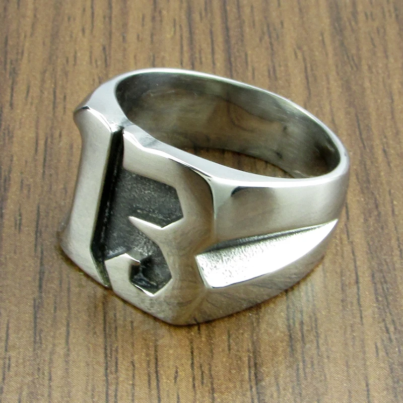 Punk Size 7-14# 316L Stainless Steel Number 13 Letter Biker Ring Jewelry