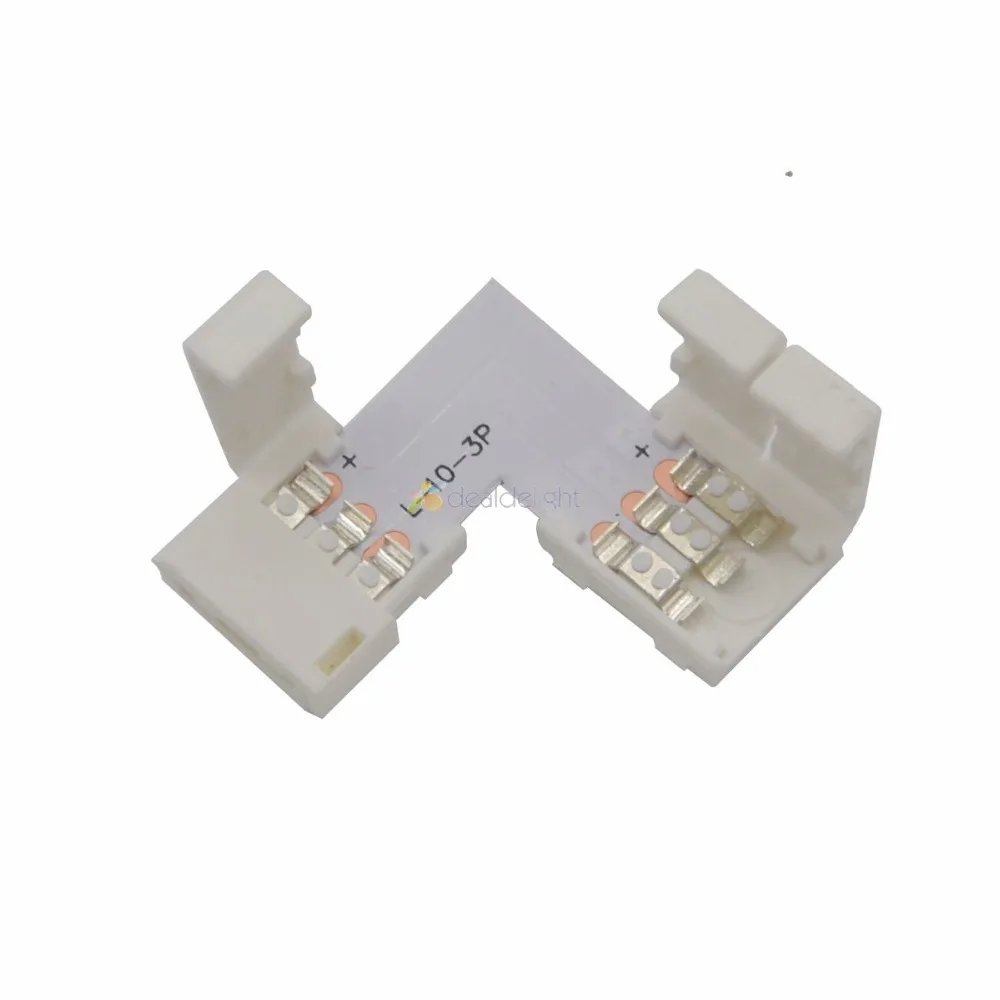 5pcs/lot 8mm Or10mm 3PIN L type / X type / T shape No Soldering connector For 3 PIN WS2811 WS2812B CCT LED Strip