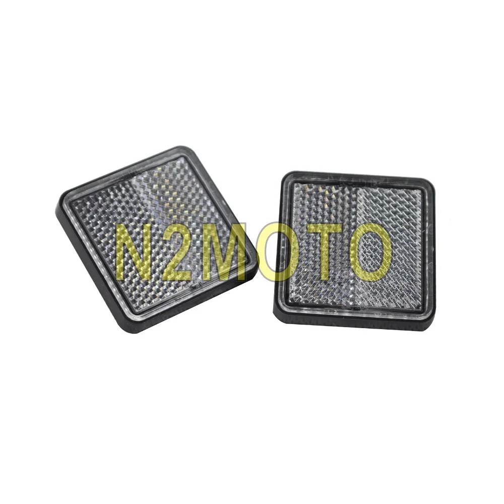 5cm Square Blue Red White 2pcs Warning Safety Reflector Bolt On Reflectors Plate for Honda Yamaha Suzuki Kawasaki