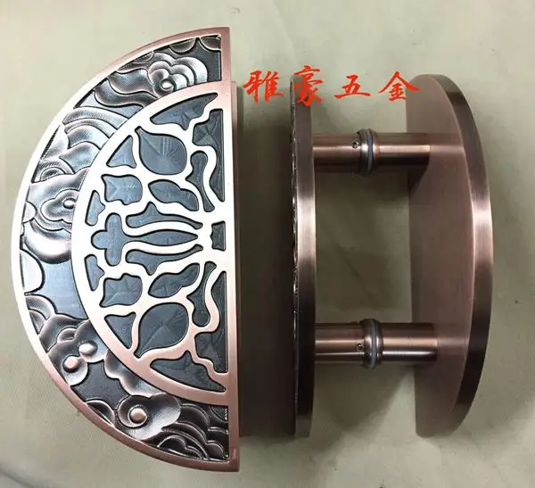 The bronze sculpture of Chinese antique glass door handle door handle door handle door handle half round wood