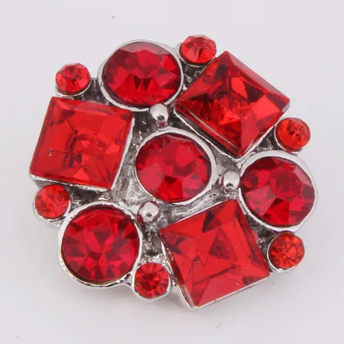 Hot KZ1166 Charm Colorful Rhinestone Fashion 18mm snap buttons fit DIY snaps Bangles necklaces jewelry wholesale trendy women