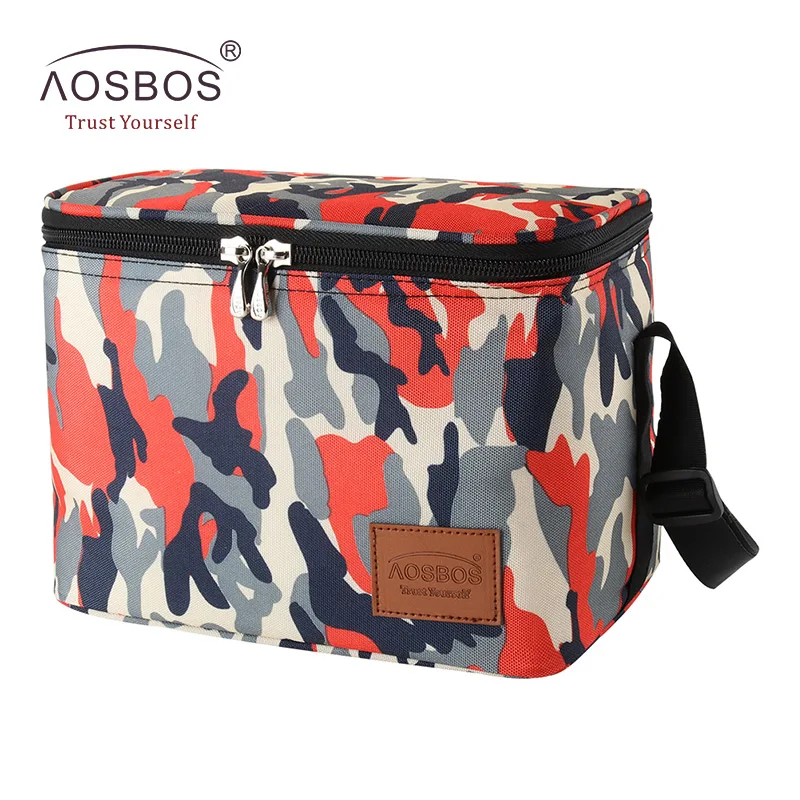 Aosbos Newest Shoulder Cooler Bag Camo Picnic Bags For Food Drink Fruit Trips Insulation Thermal Bag for Women men Ice Pack