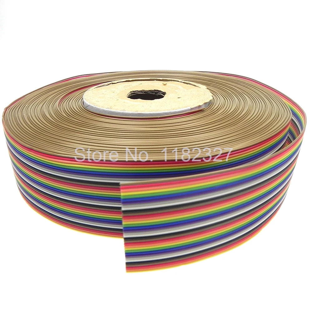 (1 Meter/Lot) 34 WAY 1.0MM Pitch Flat Color Rainbow Wire 34PIN Flat Flex Ribbon IDC Cable