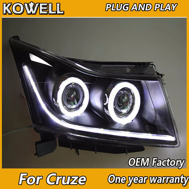 KOWELL Car Styling for Chevrolet Cruze Headlight 2009 2010 2011 2012-2015 Cruze Head Light DRL Turn Signal Low High Beam Project