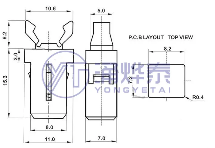 YYT Small door lock switch PR-001 self-locking for MS air conditioner set-top box TV DVD EVD door cover