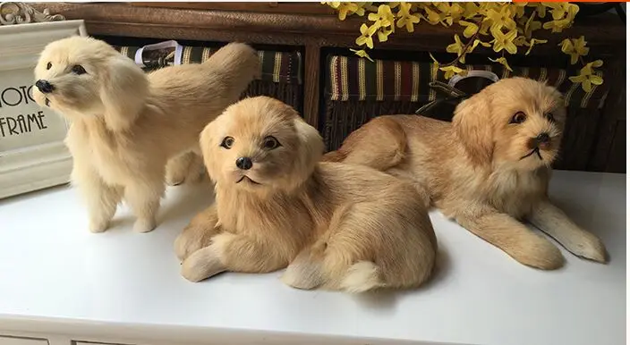 

artificial Golden Retriever dog model polyethylene&furs light brown dog one lot / 3 pieces handicraft home decoration gift a2085