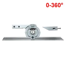 0-360/320degree Stainless Steel Bevel Protractor Angular Dial ruler goniometer Universal Bevel Protractor with 300mm blade