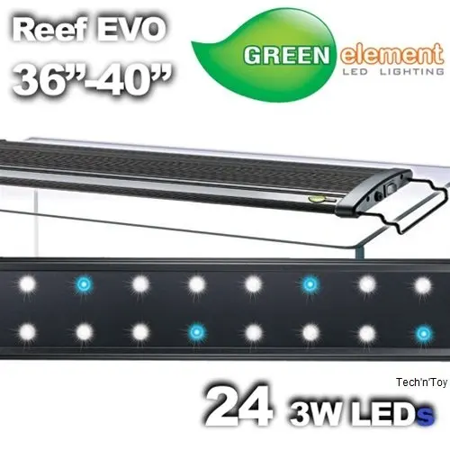 

Green Element EVO 36"-40" LED Aquarium Light Fixture - Reef Capable 24x3W