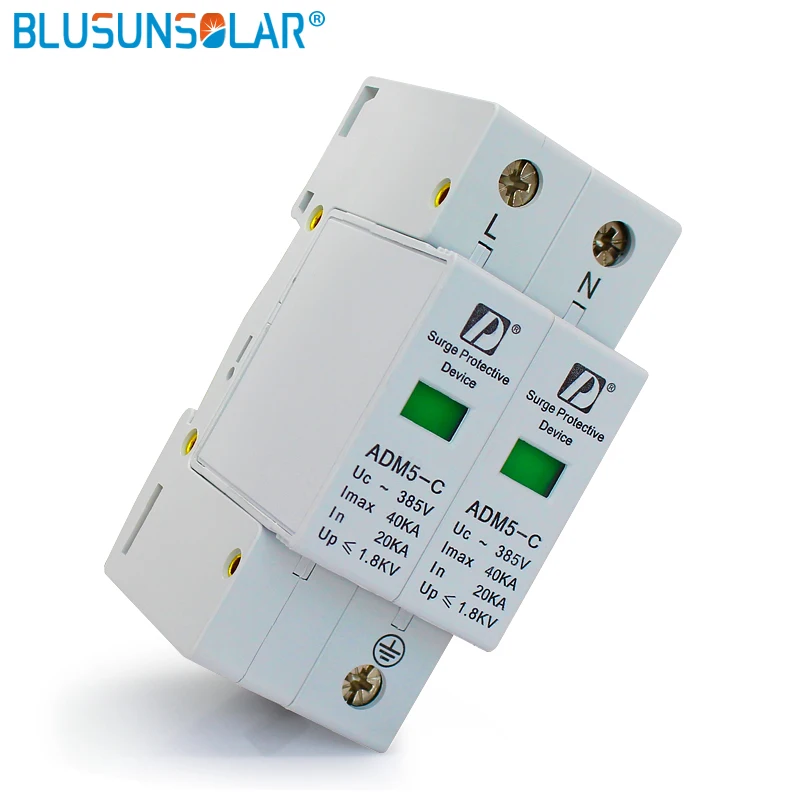 

Hot selling 2P+N 110V 220V 380V 20-40KA AC Din Rail SPD Low Voltage Surge Protector