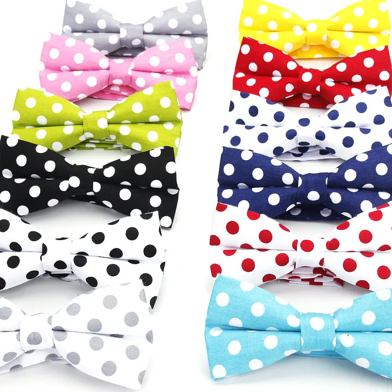 

2019 Brand New Men's Fashion 100% Cotton Classic Polka Dot Bowtie For man Wedding business Colorful bow ties Corabatas Butterfly