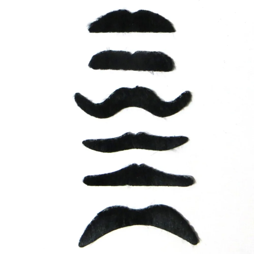6 pz/set baffi finti di Halloween del partito del Costume del baffi della barba finta divertente