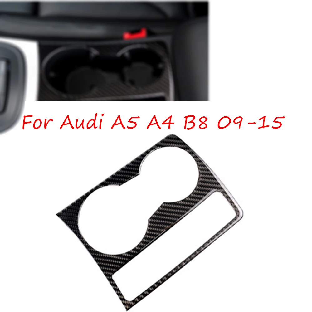 

For Audi A5 A4 B8 2009-2015 Carbon Fiber Trim Cup Holder Decorative Frame Decal Cover Sticker Cover Car Styling Accessories