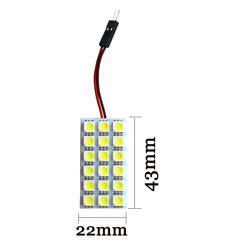 

100 комплектов 24 В Грузовик 18 SMD 5050 LED T10 BA9S Купольная гирлянда Автомобильная панель Лампа 43 мм * 22 мм Купольная внутренняя лампа для чтения Лампа для карты Лампа 24 В