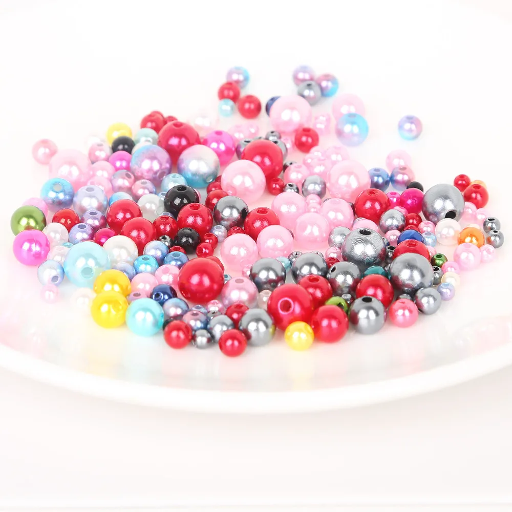 4mm-10mm Mixed Size Packaging 10 colors, ABS Imitation Pearl Beads, Jewelry DIY Round Beads, Jewelry Handmade Necklace Bracelet