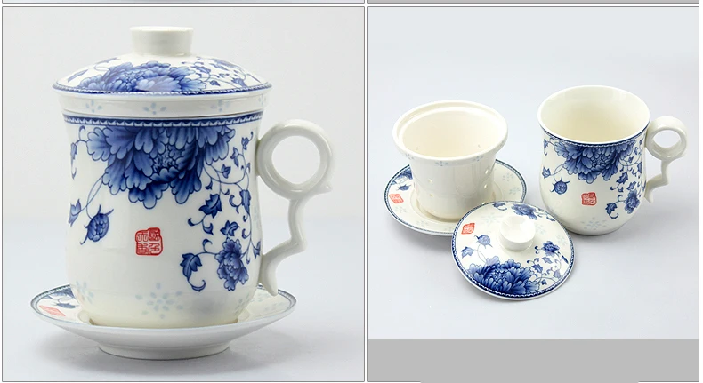 Chinese style Ceramic mug  with saucer China TeaCups Coffee Cup,Ceramic tea cups,tea set the tank can filter