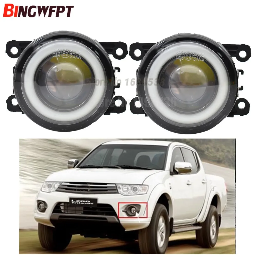 2x Car Accessories LED Bulb Front Fog Light Angel Eye H11 12V For Mitsubishi Outlander L200 Pajero Grandis Galant 2003-2015