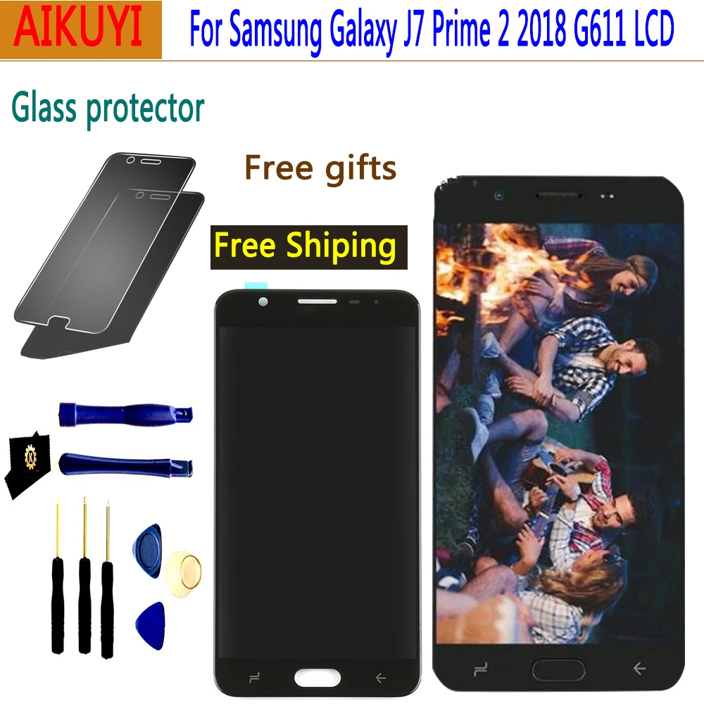 

AMOLED J7 Prime 2018 G611 For Samsung Galaxy J7 Prime 2 2018 G611 G611F LCD Display Touch Screen Display Replacement