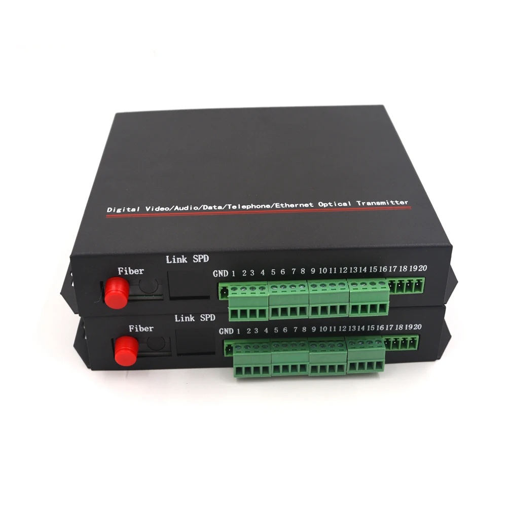 

Premium 8 Channels Audio extender Audio over Fiber optic media converters (TX and RX one pair) - Single mode F/O up 20km