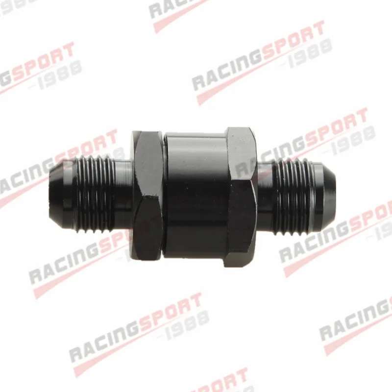 6AN AN6 AN-6 Fuel Non Return One Way Check Valve Petrol Diesel Aluminium Black