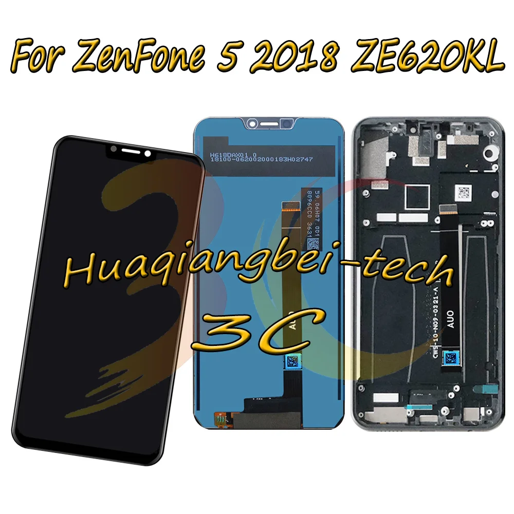 

6.2'' New For Asus ZenFone 5 2018 ZE620KL X00QD Full LCD DIsplay + Touch Screen Digitizer Assembly With Frame 100% Tested