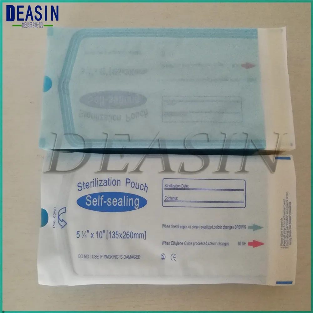 

200pcs/lot 135 x 260mm 135 x 285mm DENTAL SELF SEAL STERILIZATION POUCHES medical bag sterilization bags no need sealing machine