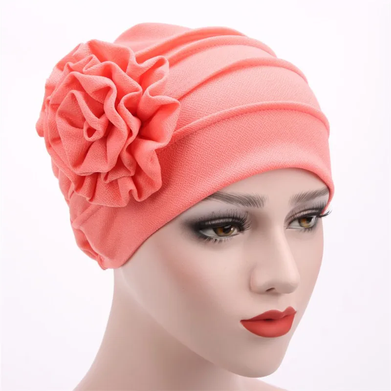 KepaHoo-Gorro Floral Feminino, Chapéu de Turbante Esticado Muçulmano, Chapéu para Queda de Cabelo, Boné Hijab, Primavera, Verão