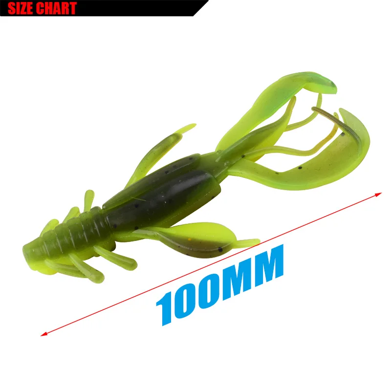 2Pcs Shrimp Soft Baits Fishing Lures 100mm 10.5g Easy Wobblers Crankbaits for Carp Bass Fishing tackle Artificial Silicone Lure