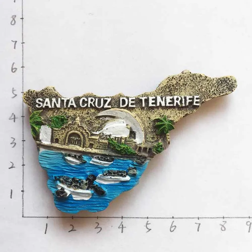 NEW Handmade Tenerife, Spain Resin 3D Map Resin Fridge Magnet Tourist Souvenirs Refrigerator Magnetic Stickers Home Decor