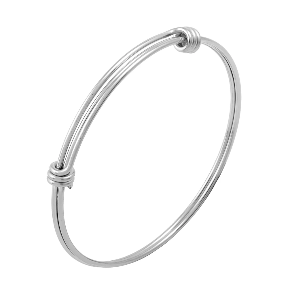 MJB0390 wholesale fashion solid three wire stainless steel adjustable wire bangle bracelet wholesale