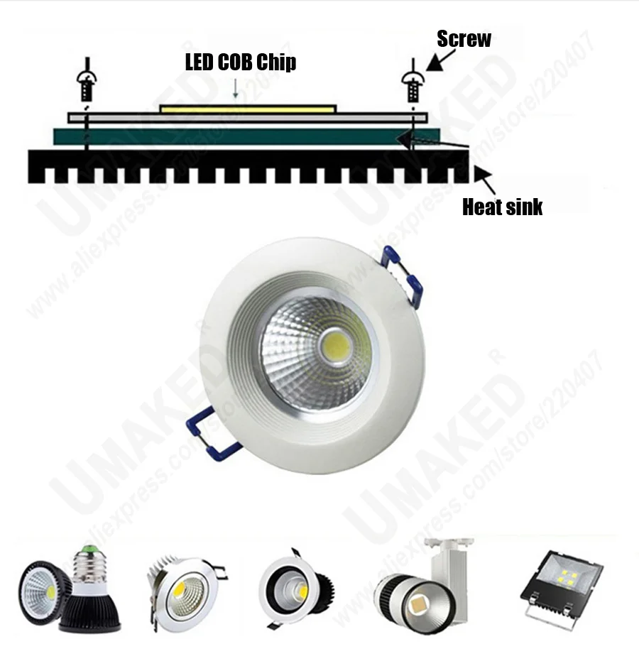 3W 5W 7W 10W Perline COB 28mm Diodi chip LED Luce di superficie per lampadina a LED Faretto Lampada a LED stradale