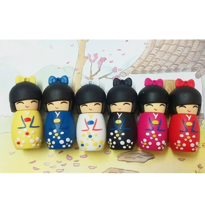 High Speed usb flash drive 64g 32g 16g 8g 4gb memory stick Japanese doll toy flash usb stick usb2.0 u disk free shipping gifts