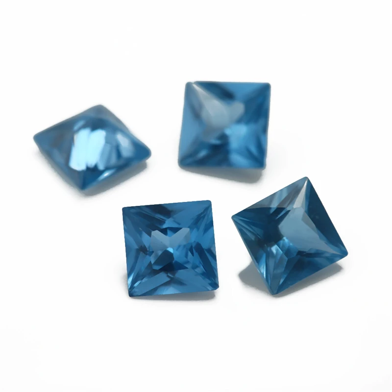 Quadratische Prinzessinnen-Schliff Synthetische Spinelle Blaue Lose Steine 3x3mm~10x10mm 106 # 109 # 112 # 113 # 114 # 120 # für die Schmuckherstellung – Detail 15