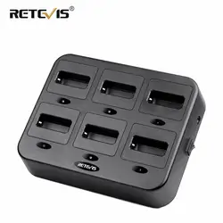 Retevis RTC22 Six-Way Charger for RT622 RT22 RB619 RB19 Two Way Radio Walkie Talkie 6 Way Charger For Hotel Restaurant Cafe RT22