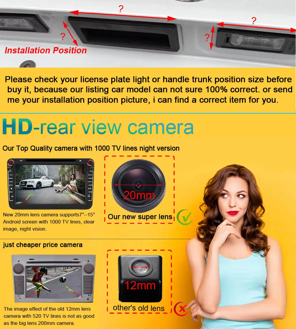 1280*720 Car rear view backup camera For BMW 1/3/5 seires X1 X3 X5 X6 E90 E91 E92 E93 E82 E88 E60 523i E60 E61 E70 E71 520i 525D - view 4