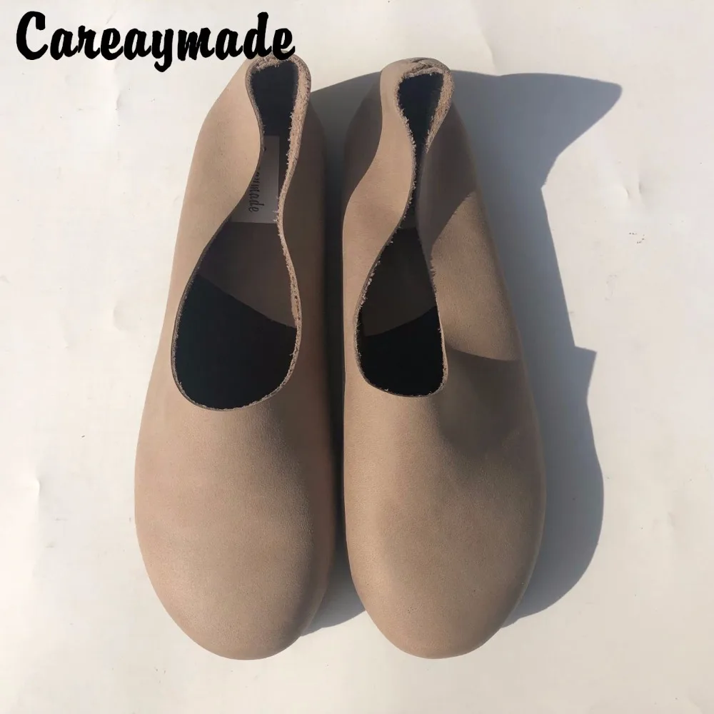 Careaymade-Head layer cowhide pure handmade shoes,the retro art mori girl shoes,Women\'s casual shoes Flats shoes,24 colors