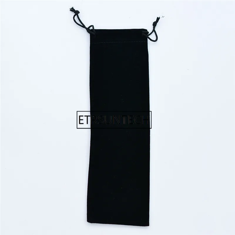 

500pcs Portable Tableware Storage Bag Black Velvet Drawstring Travel Carrying Pouch For Straw Cutlery Spoon