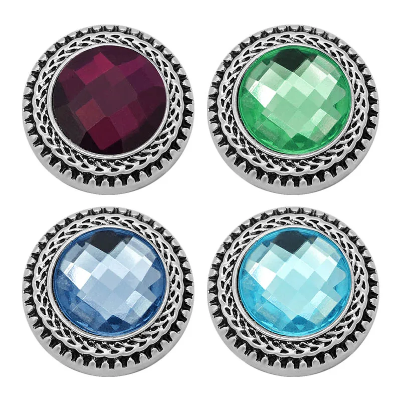 New KZ3115 Charming Multi-faceted Rhinestone Round crystal 20MM snap buttons fit snap jewelry wholesale