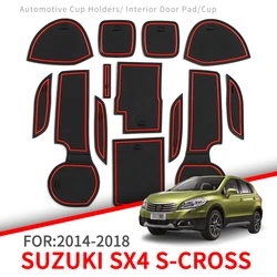 ZUNDUO Car Anti-Slip Gate Slot Cup Mat for SUZUKI SX4 S-Cross 2014 2015 2016 2017 2018 Maruti SX-4 SX 4 S Cross SCross Non-Slip