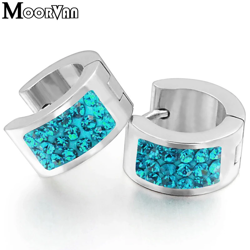 Moorvan 2025 Fashion Stainless Steel Earrings Stud, Crystal Women Earrings VE300