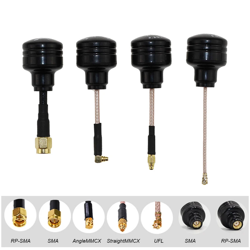 FPV 5.8G Mini Antenna RHCP Right-Handed Mushroom Antenna RP-SMA/SMA/Angle MMCX/Straight MMCX/UFL for RC DIY FPV Racing Drone