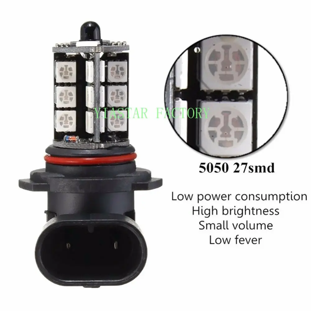 Yiastar 2X 27SMD multi-color RGB 5050 H11 H8 1156 3156 7440 H7 9006 9005 LED Replacement fog lights reversing lights with remote