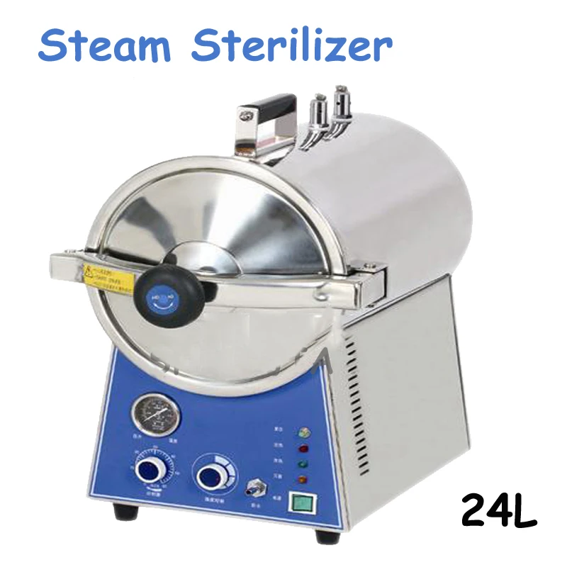 

1pc 24L Desktop Quick Steam Sterilizer Dental Oral Disinfection Cabinet Stainless Steel Sterilization Pot Pressure Cooker TM-T24