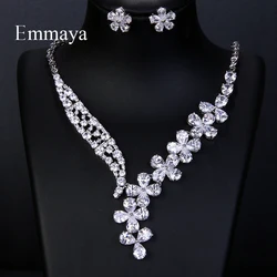 Emmaya Bijoux Femme Ensemble Wedding Jewelry Sets For Women Sparkling AAA Zircon Copper Fashion Bridesmaid Jewelry Set Gift