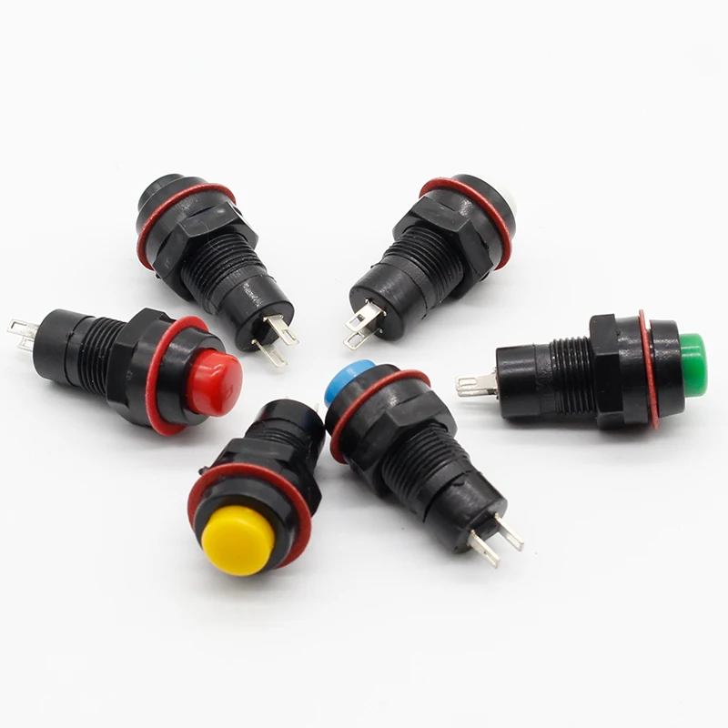 6pcs self-reset Push Button Switch 10mm Self Return Momentary Push Button Switch