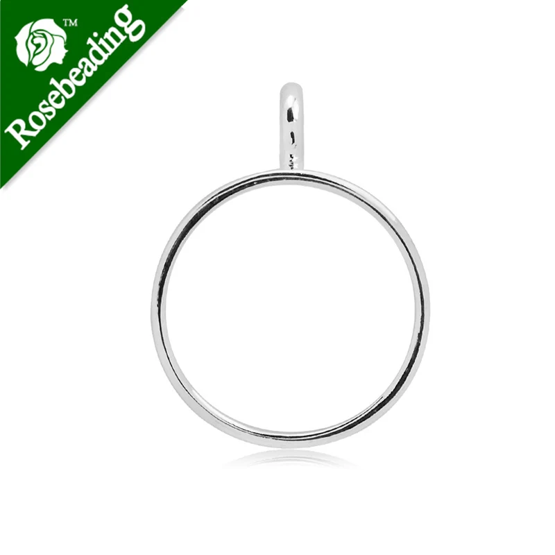 10pcs 18mm round open back bezel pendant,bezels for resin,pressed flower jewelry-100318