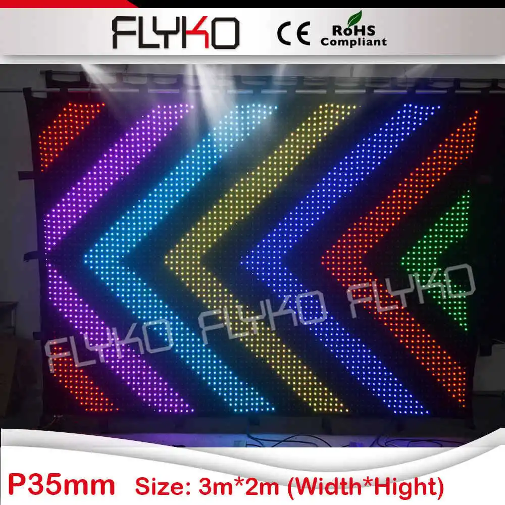 dj light disco party lighting flexible led curtain P35mm 3x2m